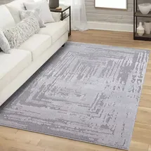 Carpet City "FLAIR171", grau, B:160cm H:11mm L:230cm, Obermaterial: 50% Polyester, 50% Polypropylen, Teppiche, Teppich, Kurzflor-Teppich, Skandi-Stil, Wohnzimmer