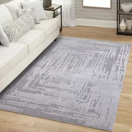 Carpet City "FLAIR171", grau, B:160cm H:11mm L:230cm, Obermaterial: 50% Polyester, 50% Polypropylen, Teppiche, Teppich, Kurzflor-Teppich, Skandi-Stil, Wohnzimmer