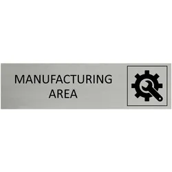 CombiCraft Aluminium Türschild Manufacturing Area 165x45mm mit 3M-Tape