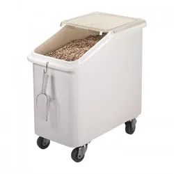 Cambro mobiler Zutatenbehälter weiß 102L. Ideal um größere Mengen an Trockenvorräten