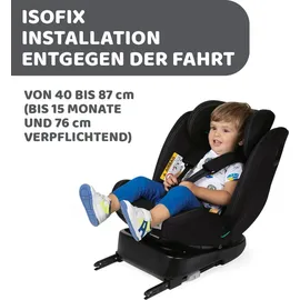 Chicco Unico Evo I-Size, Kindersitz 0-36 Kg, für Kinder von 40 bis 150 cm, homologiert ECE R129/03, Isofix 360° drehbar und neigbar, Gruppe 0+/1/2/3 von 0 bis 12 Jahren, Schwarz