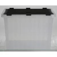 Jelenia Plast 8x Wellenboxen 24L 43x30x30cm Transparent Deckel Aufbewahrung