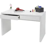 Mendler Schminktisch HWC-G51, Frisiertisch Frisierkommode Kosmetiktisch, Hochglanz Weiß ~ 120x60cm