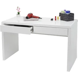 Mendler Schminktisch HWC-G51, Frisiertisch Frisierkommode Kosmetiktisch, Hochglanz Weiß ~ 120x60cm