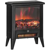 Homcom Elektrokamin 1800 W Elektrischer Kamin mit Heizung, LED-Flammeneffekt, Schwarz