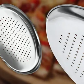 Kadax Pizzaform, Pizza-Pfanne mit Löchern, Backblech aus verzinktem Blech, Pizzablech in zwei Varian