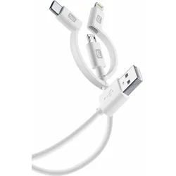Power Cable 3in1 100cm - MICRO USB, USB-C, Lightning Kabel mit Dreifachstecker zum Laden und zur Datenübertragung