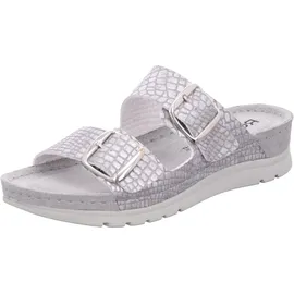 ROHDE Damen Pantoletten Schnalle Leder Clogs Cattolica 6152, Größe:42 EU, Farbe:Silber - 42