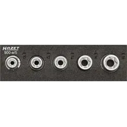 HAZET TORX Steckschlüssel-Satz (1/12) 900-E/5 Vierkant hohl 12,5 mm (1/2 Zoll) Außen TORX Profil E 10 - E 18 Anzahl Werkzeuge: 5