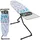 Kadax großes Bügelbrett 120x42cm - Stabiler Bügeltisch für Dampfbügelstation, klappbar, höhenverstellbar, mit hitzebeständiger Bügeleisenablage, ausziehbares Fach
