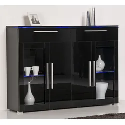 Highboard HÖLTKEMEYER "Line", schwarz, Sideboards, Breite 140 cm
