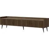WFL GROUP Arysa TV-Lowboard 180 cm Braun Stahl/MDF/Holzwerkstoff
