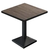 GGM Möbel BPA | Bistro Tisch | Quadratisch | Schwarzer Rand | 80 x 80 x 78,5 cm | Light Wenge / Schwarz