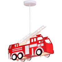 GLOBO Feuerwehr Auto Hänge Leuchte rot Pendel Lampe Kinder Spiel Zimmer Beleuchtung 15726