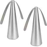 Fliegenwedler Fliegen Fliegenabwehr, Fliegenvertreiber Ventilator, Tragbarer Mückenschutz Fliegenabwehr Tischventilator,Für Tisch, Terrasse, Restaurant,Batterie erforderlich (2, Silber)