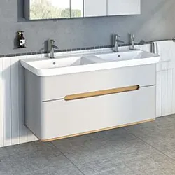 Vitra Sento Waschtisch-Unterschrank 65991 130x48x68,5cm, 2 Vollauszüge, hellgrau matt, Dekor