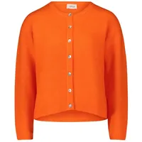 Cartoon Damen Strick-Cardigan mit Rundhalsausschnitt Neon Orange,36 - 36