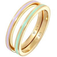 Elli Bandring Basic Emaille 2er Set 925 Silber Ringe