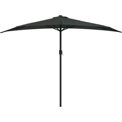 vidaXL Balkon-Sonnenschirm Alu-Mast Schwarz 300x155x223cm Halbrund