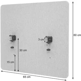 Mendler Akustik-Tischtrennwand HWC-G75, Büro-Sichtschutz Schreibtisch Pinnwand, doppelwandig Stoff/Textil ~ 60x65cm grün
