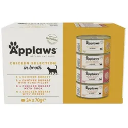 Applaws - Multipack Hühnerbrühe Auswahl - 24x70g /Katzen