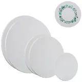 Relaxdays Leinwand, rund 6er Set, Weiß