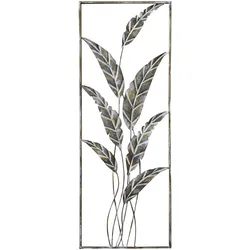 Chic Antique Vire Wanddekoration Blätter, L30 x B2 x H81,5 cm, antique messing