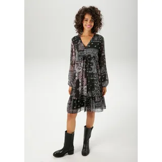 Aniston CASUAL Tunikakleid Paisley-Muster Rosa/Schwarz/Weiß 36