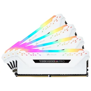 weiß DIMM Kit 32GB, DDR4-3600, CL18-19-19-39 (CMW32GX4M4C3600C18W)