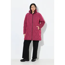 Ulla Popken Damen große Größen Übergrößen Plus Size HYPRAR, Steppmantel, wasserabweisend, Kapuzenkragen Karminrot 46+ 842937536-46+ - 46-48