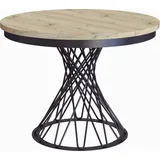 meblini Ø 100 cm braun/schwarz