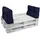 Beautissu Palettenkissen 60 x 40 x 10 cm dunkelblau 2-tlg.