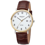 REGENT - F-1424 - Armbanduhr - Herren - Braun/Weiß