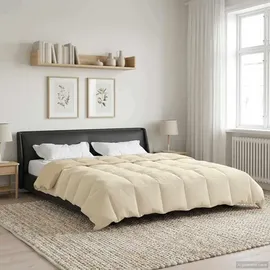 vidaXL Sommerdecke Gepolstert Creme 200 x 220 cm Mikrofaser
