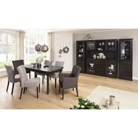 Home Affaire "King", braun (dunkelbraun, buche wenge), B:60cm H:92cm T:65cm, 100% Polyester, Stühle, Polsterstuhl, Armlehnstuhl, Gestell Massivholz