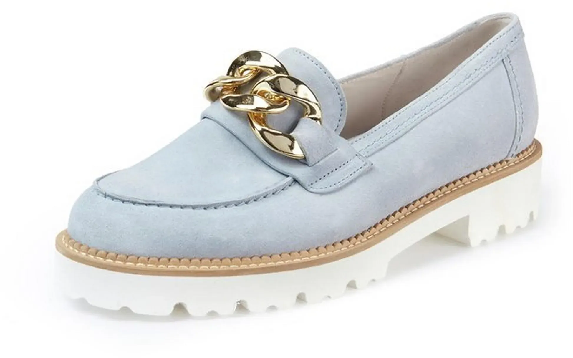 Les mocassins en cuir velours veau  Gabor bleu