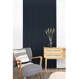 Leiste24 Akustikpaneel - Lamellenverkleidung - Wandverkleidung - 2600 x 400 mm - Akustikfilz Schwarz - Lamellendekor Indigo
