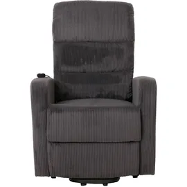 Mendler Fernsehsessel HWC-K62 Cord 72 x 138 x 72 cm Dunkelgrau mit Liegefunktion
