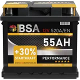 BSA Autobatterie 55Ah 12V Batterie 520A/EN +30% Startleistung ersetzt 44Ah 45AH 50AH 52AH 46AH 55AH 47Ah 53AH