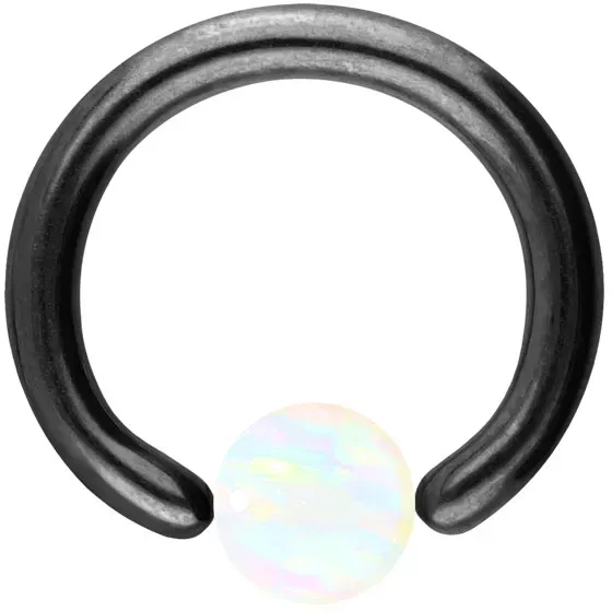 Chirurgenstahl Klemmkugelring SYNTHETISCHER OPAL