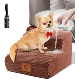 Famanu Hundetreppe 2-stufig - Hochdichtes Schaumstoff, Abnehmbare Waschbare Hülle
