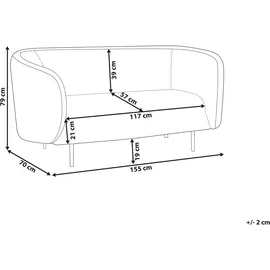 Beliani Sofa 2-Sitzer Loen