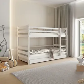 masseno Etagenbett SIMBA 80 x 190 cm Kiefer massiv weiß