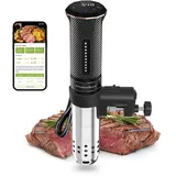 KitchenBoss Sous Vide Garer Stick WiFi:Sous Vide Stab Wi-Fi Präzisionskocher Immersion Tauchzikulator App-Steuerung IPX7 Wasserdicht Ultra-leise LED Touch Display 1100W 40°C-90°C