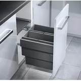 HAILO Einbaumülleimer, Schrank 45cm, Frontauszug selbstschließend - Grau - Hailo