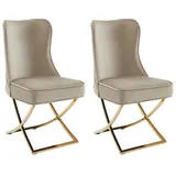 Pascal Morabito Stuhl, Beige, Textil, Uni, 64.5x101x53.5 cm, Esszimmer, Stühle, Esszimmerstühle, Vierfußstühle