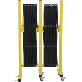 Mendler Alu Absperrgitter HWC-B34 Scherengitter Schutzgitter mit Rollen 110x60-500cm gelb/schwarz