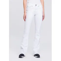 Bootcut-Jeans »Shaping«, elastische Passform, Bootcut-Beinform, Used-Waschung, hohe Taille, Gr. 36 - N-Gr, white, , 96114118-36 N-Gr