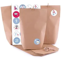 Pajoma Adventskalender zum Befüllen Sweet Home 24 Kraftpapiertüten braun