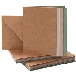 Recycling-Doppelkarten & Hüllen, A6 / C6, pastell, je 20 Stück